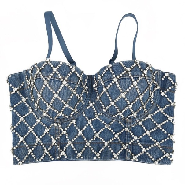 Dames denim crop top