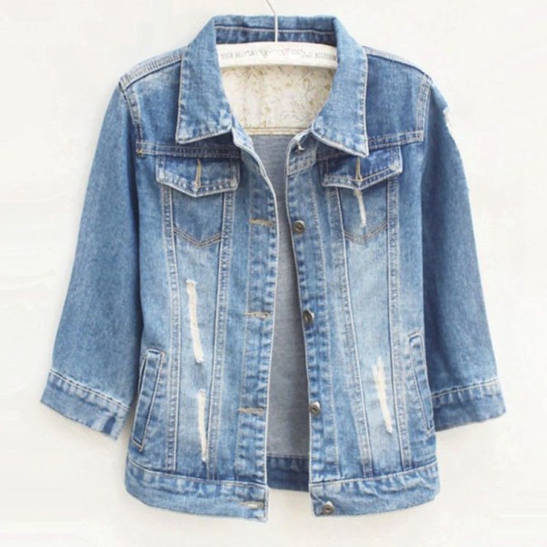 Dames denim jack met korte mouwen XXS