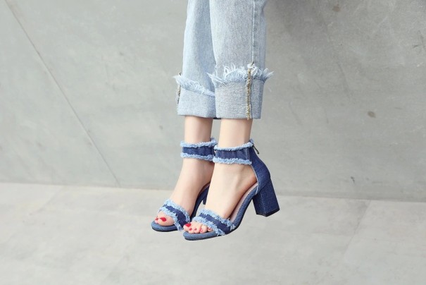 Dames denim sandalen