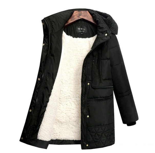 Dames donsjack met bont J1056 zwart S