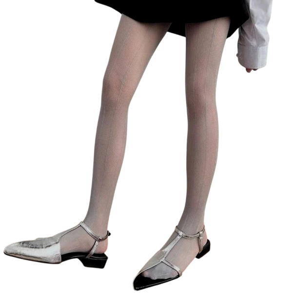 Dames doorschijnende kousen Kanten kousen met vlinders Elegante sexy kousen voor kostuums Voor avondjurken Romantische nachtkleding grijs