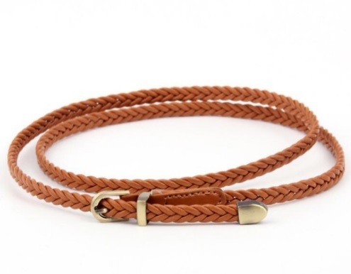 Dames dunne riem 100 cm bruin 100 cm