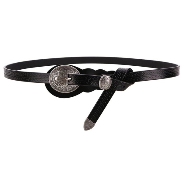 Dames dunne riem L196 zwart 105 cm