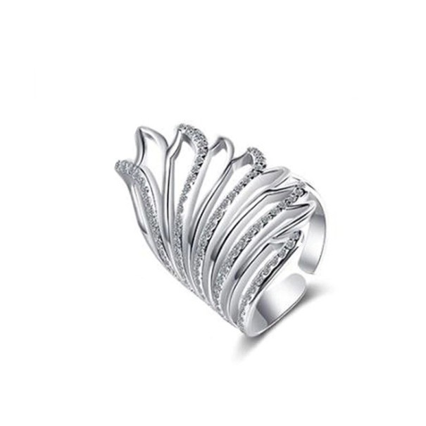 Dames engelenvleugelring zilver
