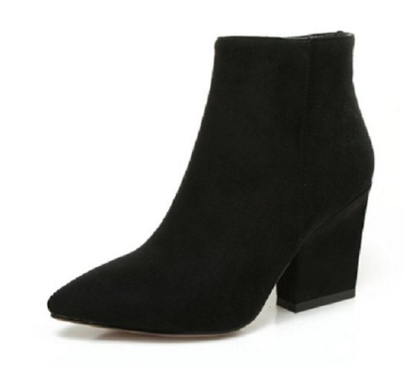 Dames enkel winterlaarzen met bont J1109 zwart 36