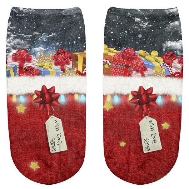 Dames enkelsokken - Kerstmotief 4