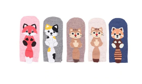 Dames enkelsokken met dieren - 5 paar A673 2