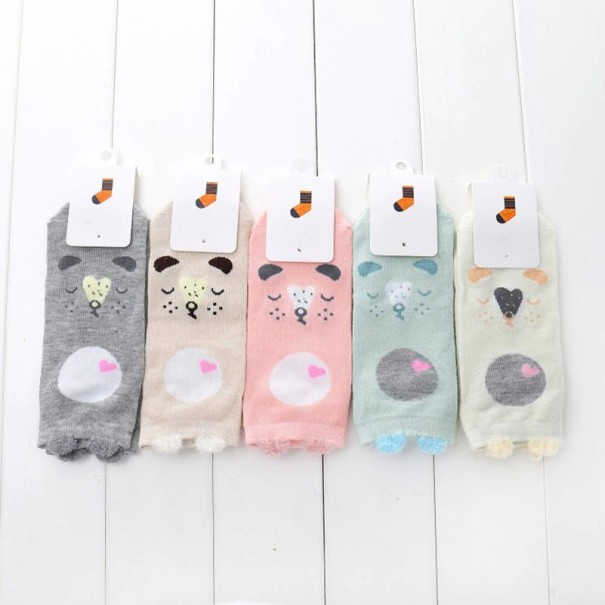 Dames enkelsokken met dieren - 5 paar A674 2