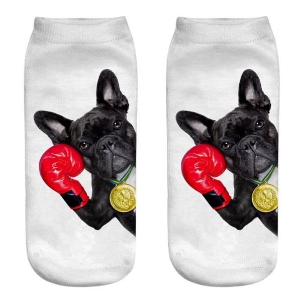 Dames enkelsokken met hond A667 13