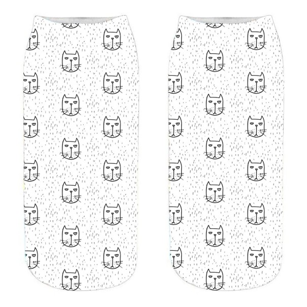 Dames enkelsokken met katten A665 5