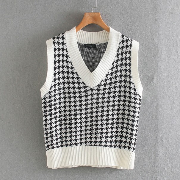 Dames gebreid oversized vest met patroon S