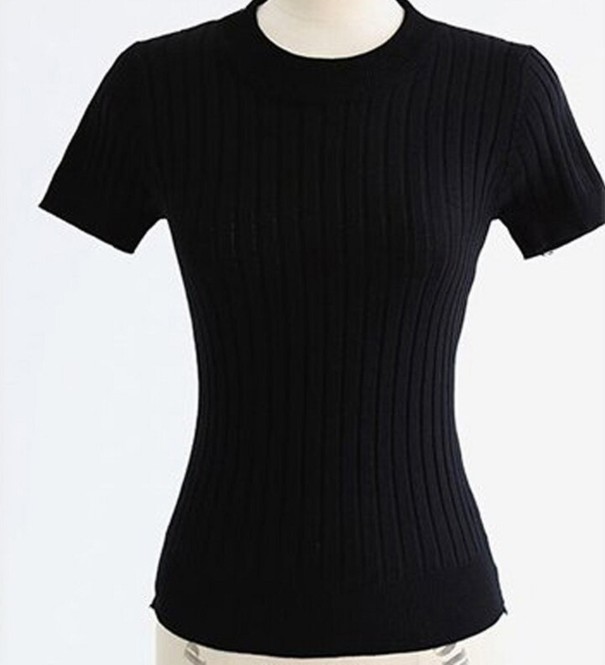 Dames gebreid T-shirt G325 zwart