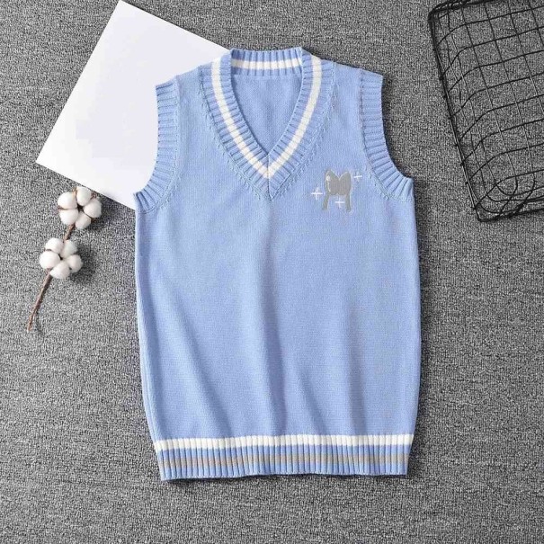 Dames gebreid vest A2270 lichtblauw L