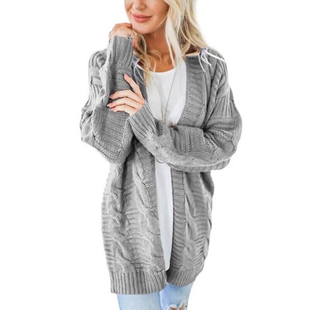 Dames gebreid vest G318 grijs M