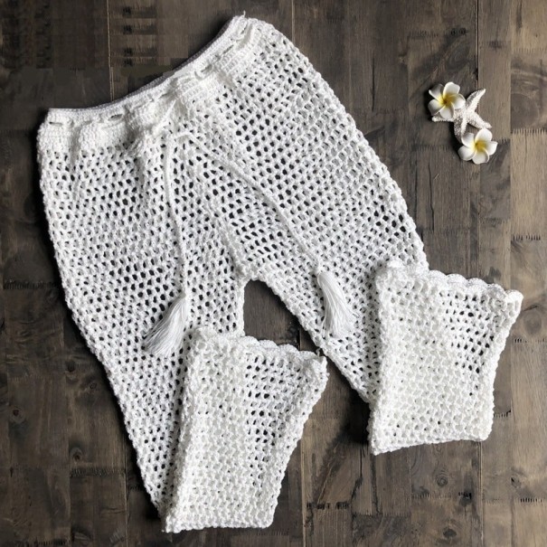Dames gebreide broek P792 wit M