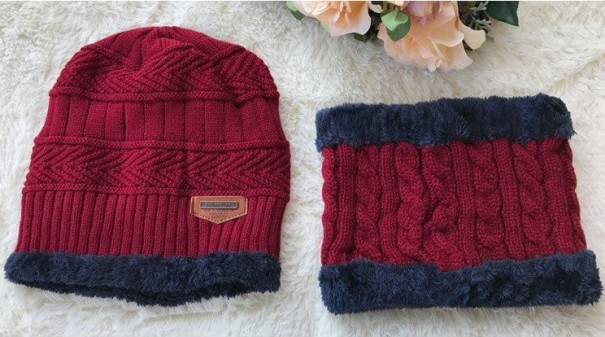 Dames gebreide omkeerbare set J2857 rood