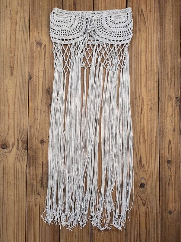 Dames gebreide rok P1138 grijs