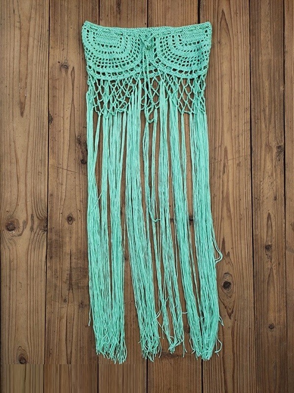 Dames gebreide rok P1138 lichtgroen