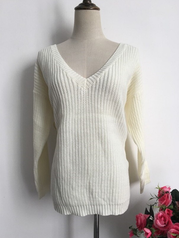 Dames gebreide trui A2976 wit
