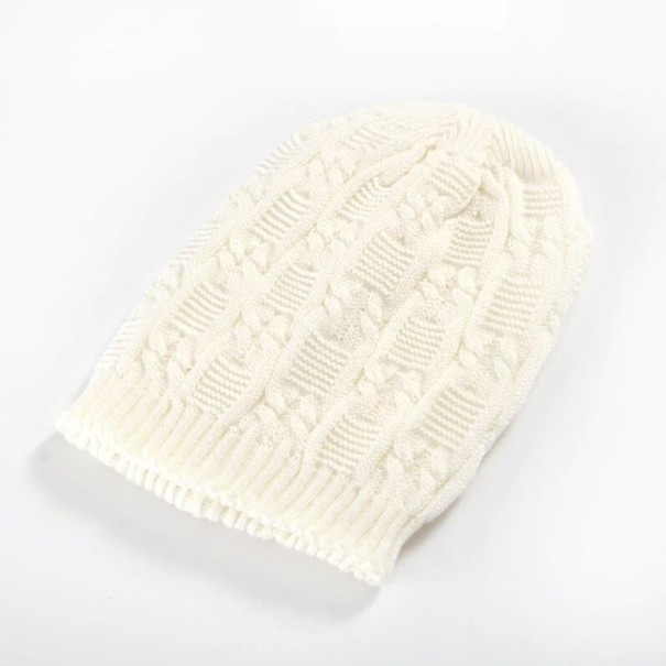 Dames gebreide wintermuts J2804 wit