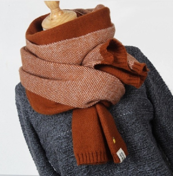 Dames gebreide wintersjaal J3189 bruin