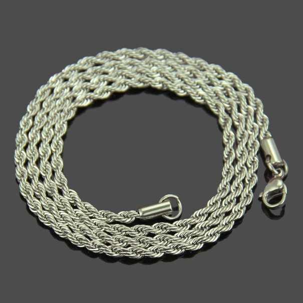 Dames gedraaide ketting J137 zilver 50 cm