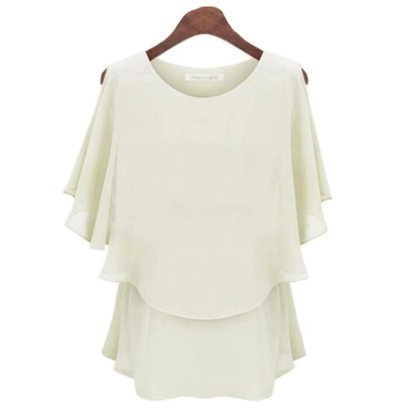 Dames gelaagd T-shirt wit M