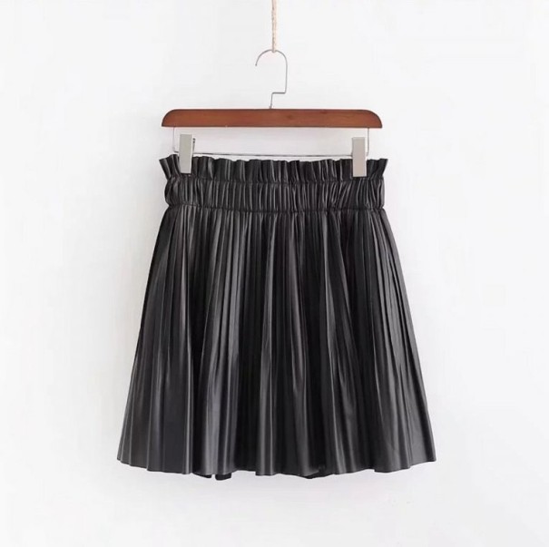 Dames geplooide minirok zwart M