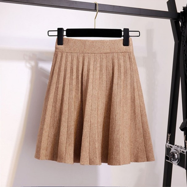 Dames geplooide rok A1157 lichtbruin