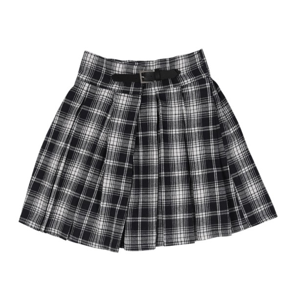 Dames geplooide rok met hoge taille S 2