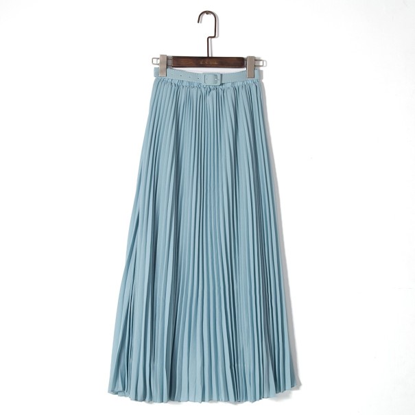 Dames geplooide rok met riem A1149 turquoise