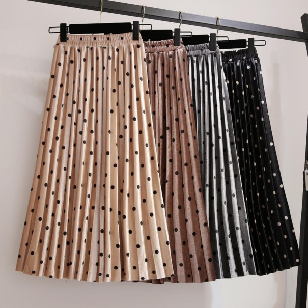 Dames geplooide rok met stippen