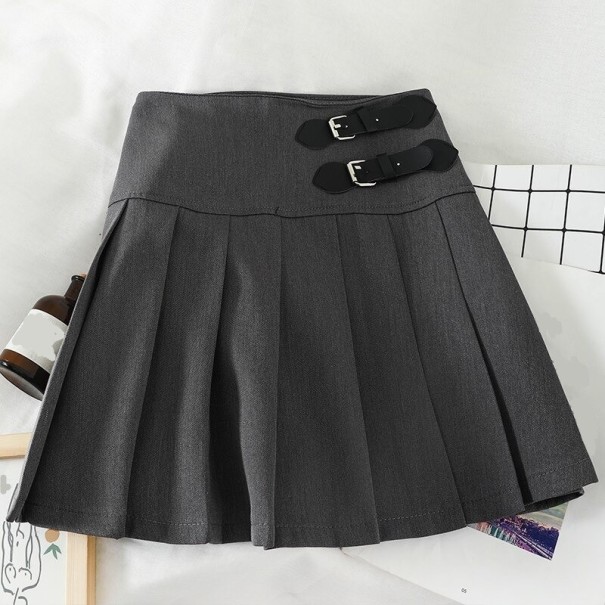 Dames geplooide rok P1392 grijs M