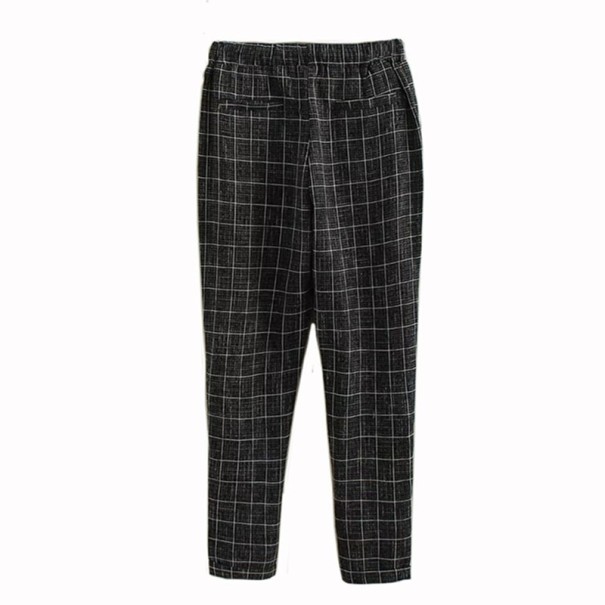 Dames geruite broek met elastische taille