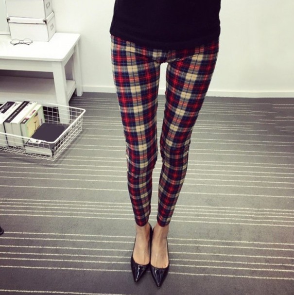 Dames geruite legging J519 1