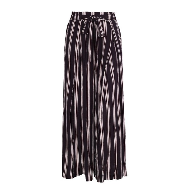 Dames gestreepte broek met split wit M