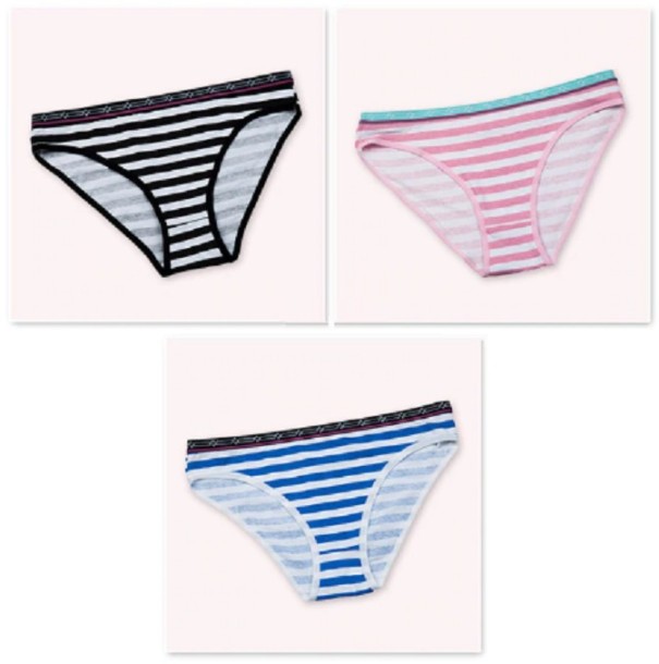 Dames gestreepte slip - 3 stuks M 1