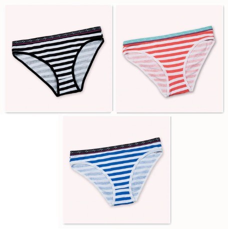 Dames gestreepte slip - 3 stuks M 3