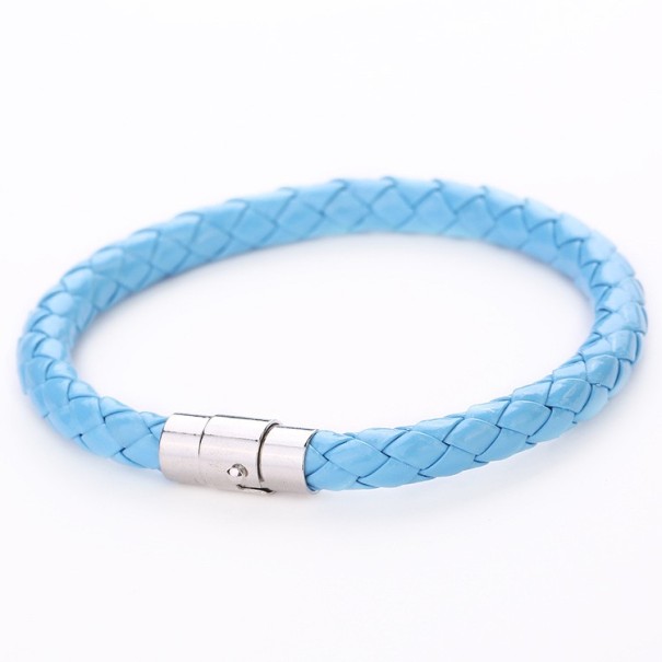Dames gevlochten armband J3128 blauw