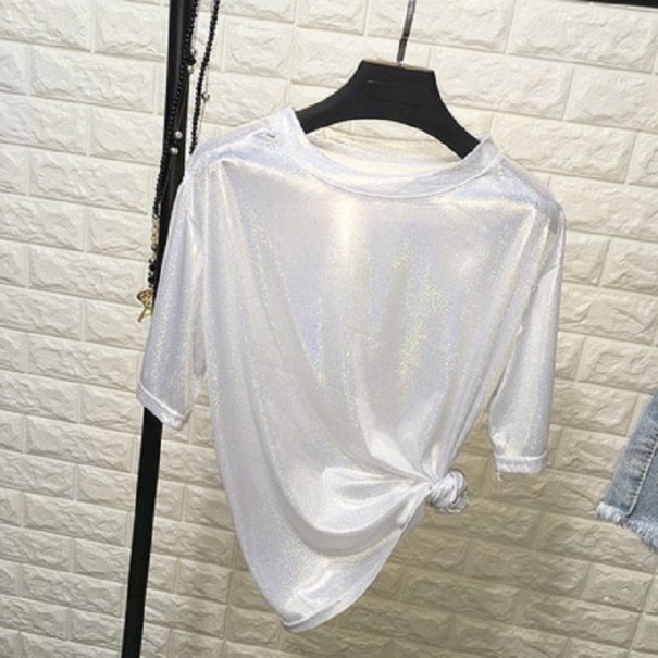 Dames glitter t-shirt wit