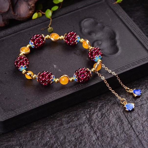 Dames granaat armband geel