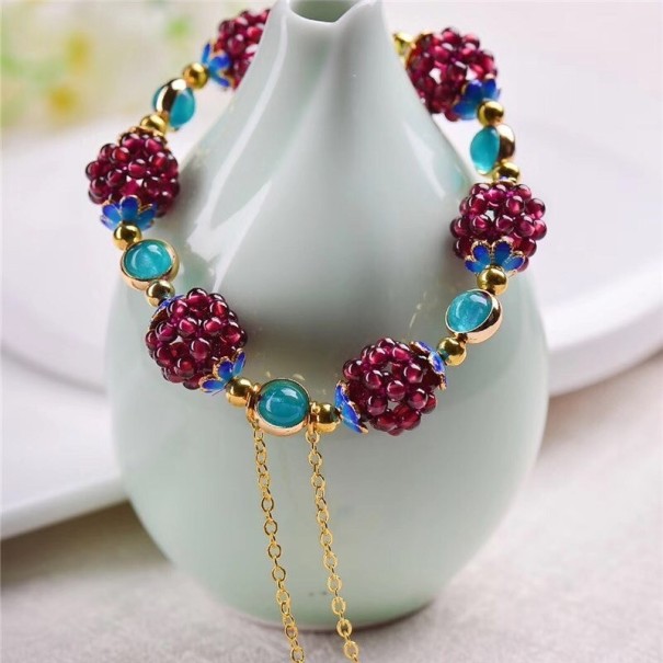 Dames granaat armband turquoise