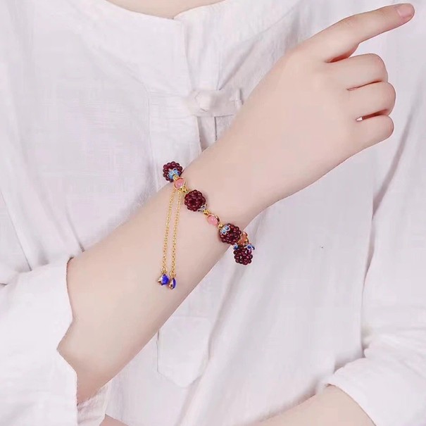 Dames granaat armband