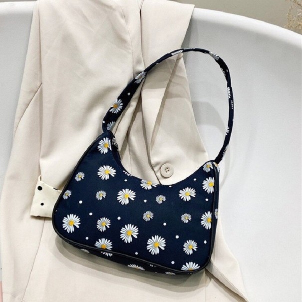 Dames handtas met bloemen zwart