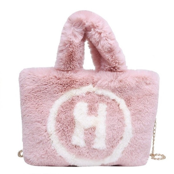 Dames handtas van imitatiebont M1126 roze