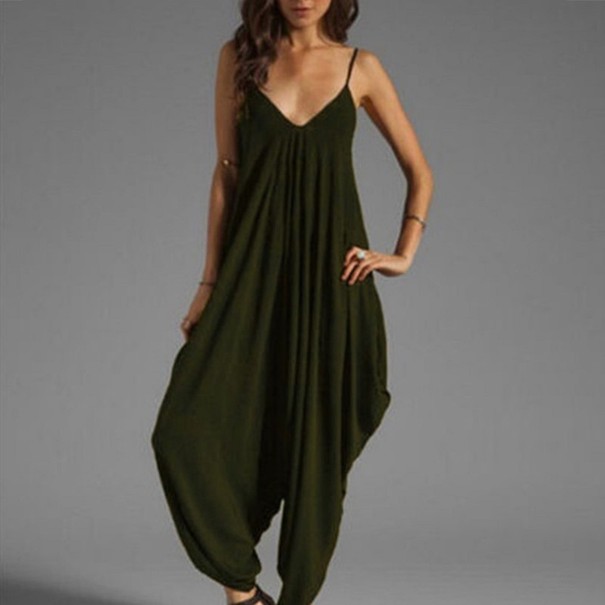 Dames harem jumpsuit A2015 legergroen M