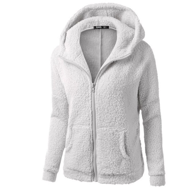Dames harige hoodie lichtgrijs L