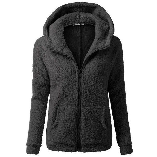 Dames harige hoodie lichtbruin M