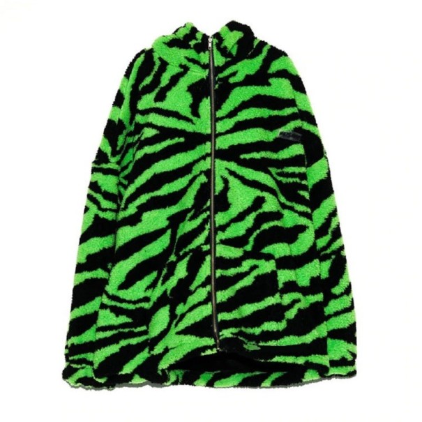 Dames harige jas P2474 groen L