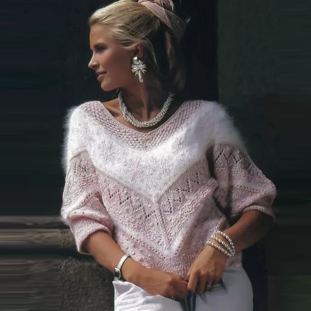 Dames harige trui B52 roze S